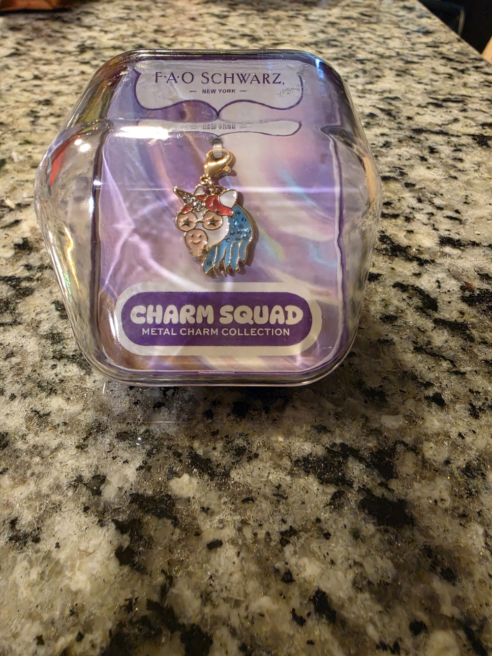 FAO Schwarz Charm Squad Unicorn Metal Charm